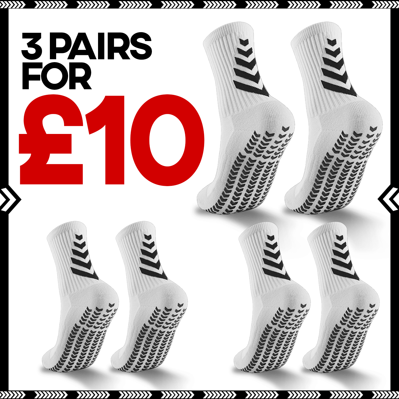 PLYA | 3 Pairs of Adults Grip Socks 2.0
